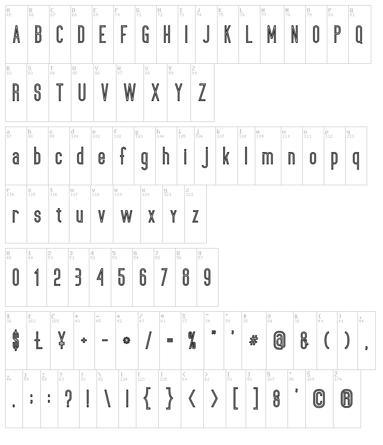 Ultimatum font map